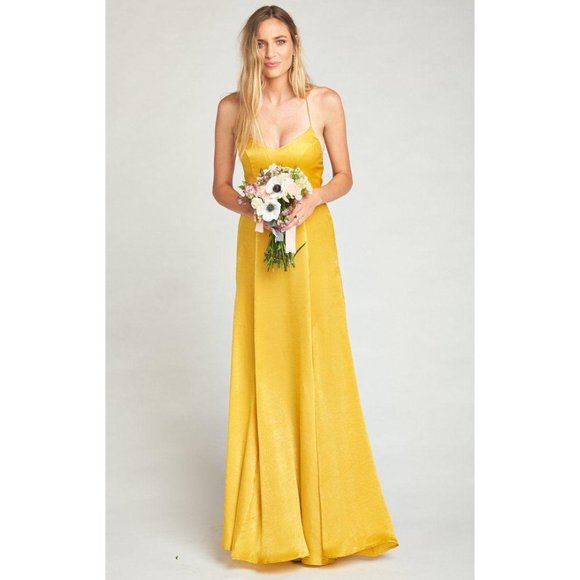 Show Me Your Mumu Godshaw Goddess Gown Honey Gold